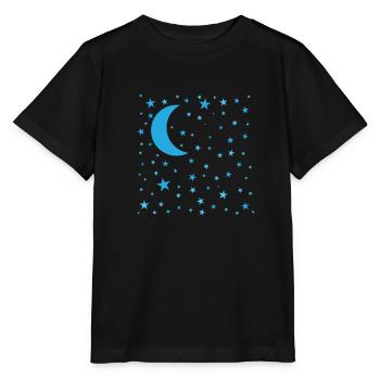Stars with Moon Galaxy - Stanley/Stella MINI CREATOR Kids’ T-Shirt - black - Front - Mikhail (115cm)