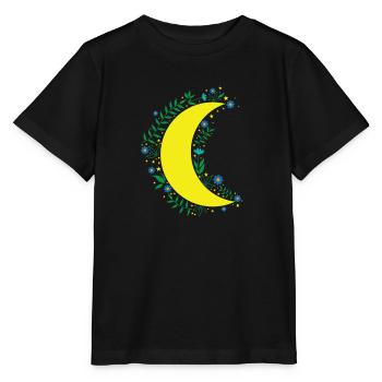 Moon Flowers Infinite Night Sky - Stanley/Stella MINI CREATOR Kids’ T-Shirt - black - Front - Mikhail (115cm)