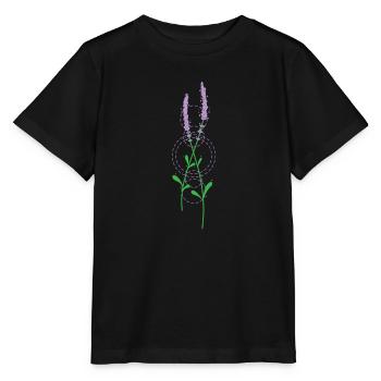 Lavendel Pflanze Garten Duft Aroma - Stanley/Stella Kinder T-Shirt MINI CREATOR  - Schwarz - Vorne - Mikhail (115cm)