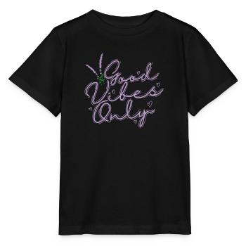 Vibes only Lavendel Garten Duft Pflanze - Stanley/Stella Kinder T-Shirt MINI CREATOR  - Schwarz - Vorne - Mikhail (115cm)