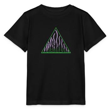 Lavendel im Dreieck Pflanze Garten Duft - Stanley/Stella Kinder T-Shirt MINI CREATOR  - Schwarz - Vorne - Mikhail (115cm)
