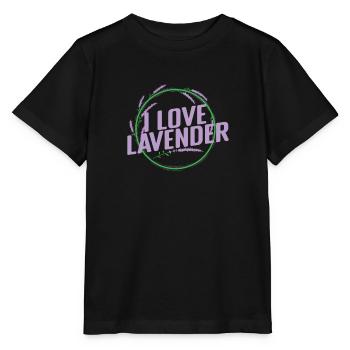 I Love Lavendel Pflanze Garten Duft - Stanley/Stella Kinder T-Shirt MINI CREATOR  - Schwarz - Vorne - Mikhail (115cm)