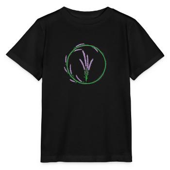 Lavendel Kreis Pflanze Garten Duft - Stanley/Stella Kinder T-Shirt MINI CREATOR  - Schwarz - Vorne - Mikhail (115cm)