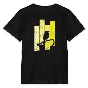 Kanarienvogel im Schatten - Stanley/Stella Kinder T-Shirt MINI CREATOR  - Schwarz - Vorne - Mikhail (115cm)