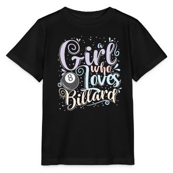 Fille qui aime le billard - T-shirt bio MINI CREATOR Stanley/Stella Enfant - noir - Devant - Mikhail (115cm)