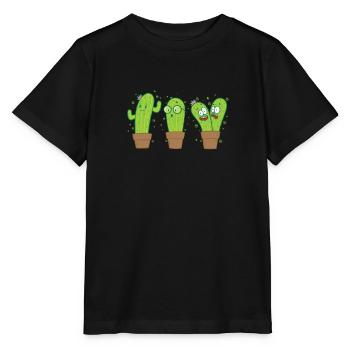 lustige Kakteen - Stanley/Stella Kinder T-Shirt MINI CREATOR  - Schwarz - Vorne - Mikhail (115cm)