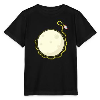 Rocket orbits the moon - Stanley/Stella MINI CREATOR Kids’ T-Shirt - black - Front - Mikhail (115cm)