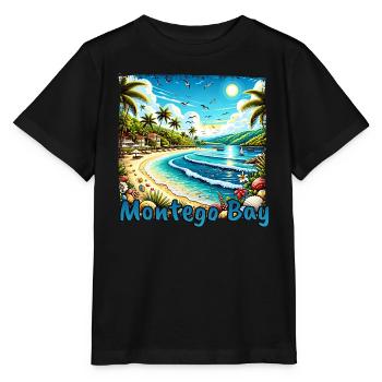 Montego Bay Jamaika Strand Palmen Grunge Urlaub - Stanley/Stella Kinder T-Shirt MINI CREATOR  - Schwarz - Vorne - Mikhail (115cm)