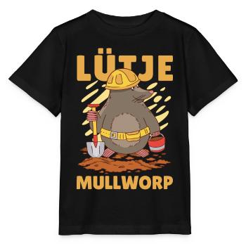 Lütje Mullworp Low German Mole - Stanley/Stella MINI CREATOR Kids’ T-Shirt - black - Front - Mikhail (115cm)