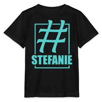 Social Media Hashtag Stefanie - Stanley/Stella Kinder T-Shirt MINI CREATOR  - Schwarz - Vorne - Mikhail (115cm)