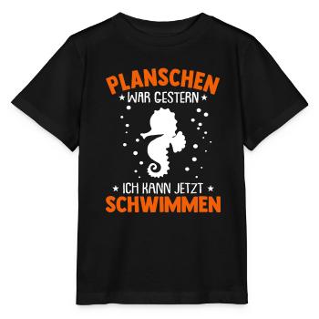 Seepferdchen Abzeichen Seepferdchen bestanden - Stanley/Stella Kinder T-Shirt MINI CREATOR  - Schwarz - Vorne - Mikhail (115cm)