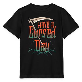 Halloween Have A Cursed Day Grim Reaper Curse - Stanley/Stella MINI CREATOR Kids’ T-Shirt - black - Front - Mikhail (115cm)
