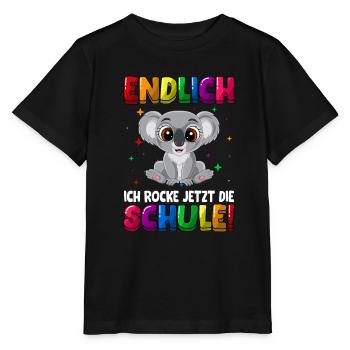 Endlich ich rocke jetzt die Schule Koala - Stanley/Stella Kinder T-Shirt MINI CREATOR  - Schwarz - Vorne - Mikhail (115cm)