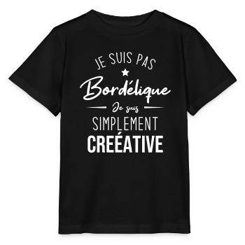 Je suis pas bordélique je suis simplement créative - T-shirt bio MINI CREATOR Stanley/Stella Enfant - noir - Devant - Mikhail (115cm)