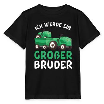 Großer Bruder 2023 Traktor Schwangerschaft - Stanley/Stella Kinder T-Shirt MINI CREATOR  - Schwarz - Vorne - Mikhail (115cm)