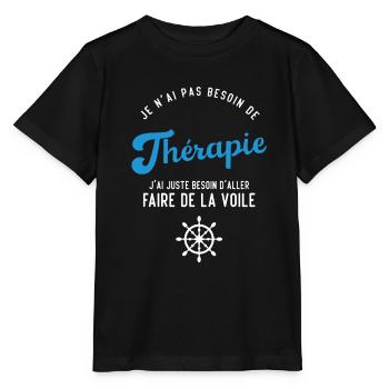 J'ai juste besoin d'aller faire de la voile - T-shirt bio MINI CREATOR Stanley/Stella Enfant - noir - Devant - Mikhail (115cm)