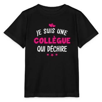Je suis une collègue qui déchire - T-shirt bio MINI CREATOR Stanley/Stella Enfant - noir - Devant - Mikhail (115cm)