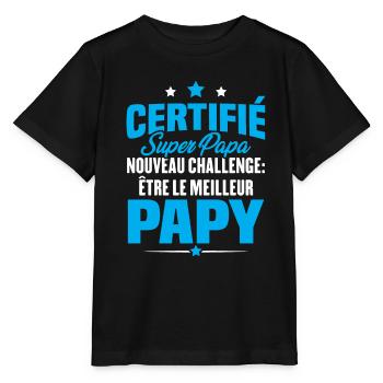 Cadeau nouveau challenge être le meilleur papy - T-shirt bio MINI CREATOR Stanley/Stella Enfant - noir - Devant - Mikhail (115cm)