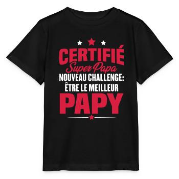 Cadeau nouveau challenge être le meilleur papy - T-shirt bio MINI CREATOR Stanley/Stella Enfant - noir - Devant - Mikhail (115cm)