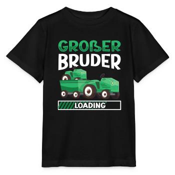 Großer Bruder 2023 Traktor Schwangerschaft - Stanley/Stella Kinder T-Shirt MINI CREATOR  - Schwarz - Vorne - Mikhail (115cm)