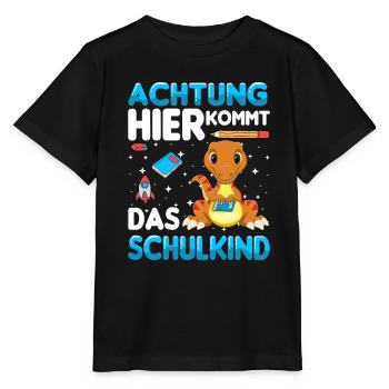 Achtung hier kommt das Schulkind - Stanley/Stella Kinder T-Shirt MINI CREATOR  - Schwarz - Vorne - Mikhail (115cm)