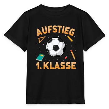 Aufstieg 1. Klasse Fußball Schulkind Schulstart - Stanley/Stella Kinder T-Shirt MINI CREATOR  - Schwarz - Vorne - Mikhail (115cm)