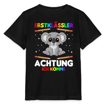 Erstklässler Achtung ich komme - Stanley/Stella Kinder T-Shirt MINI CREATOR  - Schwarz - Vorne - Mikhail (115cm)