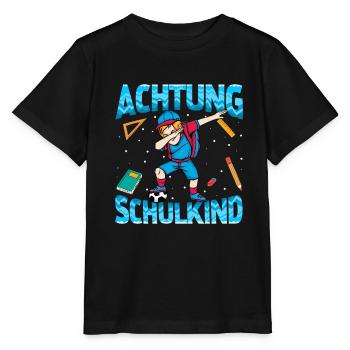 Achtung Schulkind Fußball - Stanley/Stella Kinder T-Shirt MINI CREATOR  - Schwarz - Vorne - Mikhail (115cm)