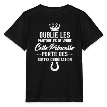 Cette Princesse Porte Des Bottes D'équitation - T-shirt bio MINI CREATOR Stanley/Stella Enfant - noir - Devant - Mikhail (115cm)