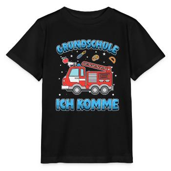Grundschule ich komme Einschulung 1. Klasse - Stanley/Stella Kinder T-Shirt MINI CREATOR  - Schwarz - Vorne - Mikhail (115cm)
