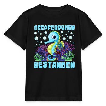 Seepferdchen bestanden - Stanley/Stella Kinder T-Shirt MINI CREATOR  - Schwarz - Vorne - Mikhail (115cm)