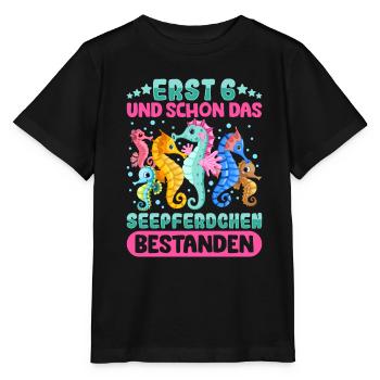Seepferdchen bestanden - Stanley/Stella Kinder T-Shirt MINI CREATOR  - Schwarz - Vorne - Mikhail (115cm)