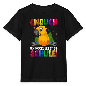 Endlich jetzt rocke ich die Schule Einschulung - Stanley/Stella Kinder T-Shirt MINI CREATOR  - Schwarz - Vorne - Mikhail (115cm)