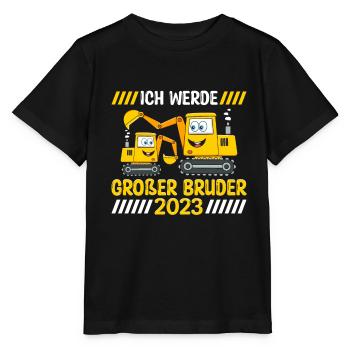 Ich werde ein Großer Bruder 2023 - Stanley/Stella Kinder T-Shirt MINI CREATOR  - Schwarz - Vorne - Mikhail (115cm)