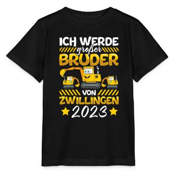 Ich werde ein Großer Bruder 2023 - Stanley/Stella Kinder T-Shirt MINI CREATOR  - Schwarz - Vorne - Mikhail (115cm)