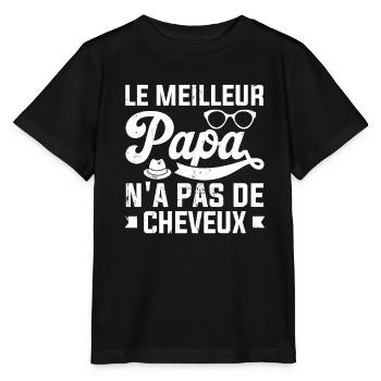Le Meilleur Papa N'a Pas De Cheveux - T-shirt bio MINI CREATOR Stanley/Stella Enfant - noir - Devant - Mikhail (115cm)