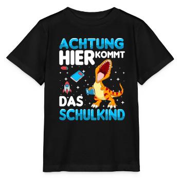 Achtung hier kommt das Schulkind - Stanley/Stella Kinder T-Shirt MINI CREATOR  - Schwarz - Vorne - Mikhail (115cm)