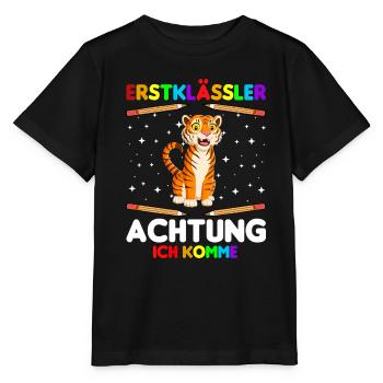 Erstklässler Achtung ich komme - Stanley/Stella Kinder T-Shirt MINI CREATOR  - Schwarz - Vorne - Mikhail (115cm)