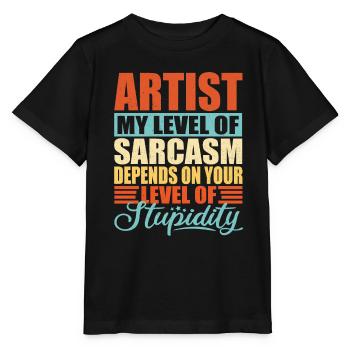 Künstler sarkasmus Lustiger Künstler - Stanley/Stella Kinder T-Shirt MINI CREATOR  - Schwarz - Vorne - Mikhail (115cm)