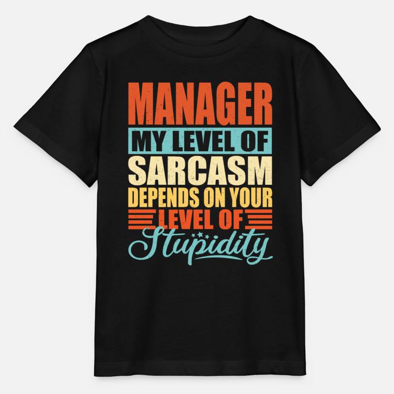 Manager sarcasme Drôle de manager - T-shirt bio MINI CREATOR Stanley/Stella Enfant - noir