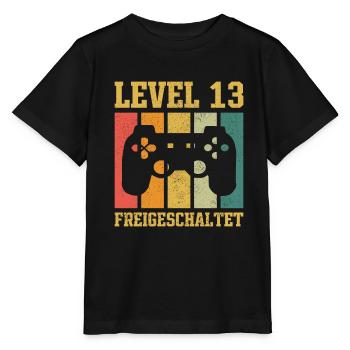 Level 13 freigeschaltet - Stanley/Stella Kinder T-Shirt MINI CREATOR  - Schwarz - Vorne - Mikhail (115cm)