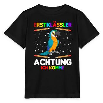 Erstklässler Achtung ich komme - Stanley/Stella Kinder T-Shirt MINI CREATOR  - Schwarz - Vorne - Mikhail (115cm)