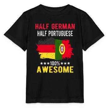 Half German half Portuguese - Stanley/Stella MINI CREATOR Kids’ T-Shirt - black - Front - Mikhail (115cm)