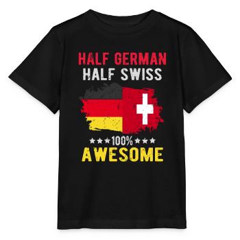 Half German half Swiss - Stanley/Stella MINI CREATOR Kids’ T-Shirt - black - Front - Mikhail (115cm)