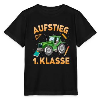 Aufstieg 1. Klasse Traktor - Stanley/Stella Kinder T-Shirt MINI CREATOR  - Schwarz - Vorne - Mikhail (115cm)