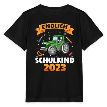 Endlich Schulkind 2023 1. Klasse - Stanley/Stella Kinder T-Shirt MINI CREATOR  - Schwarz - Vorne - Mikhail (115cm)