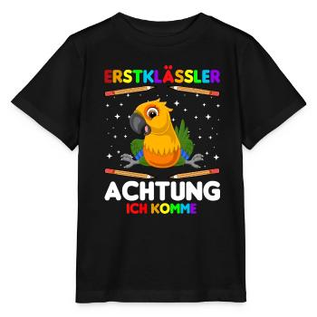 Erstklässler Achtung ich komme - Stanley/Stella Kinder T-Shirt MINI CREATOR  - Schwarz - Vorne - Mikhail (115cm)