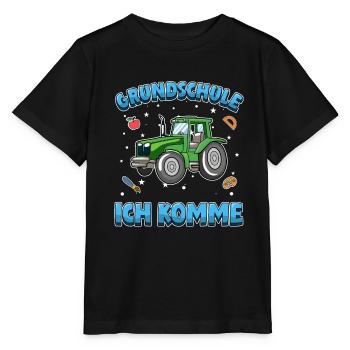 Grundschule ich komme Einschulung Traktor - Stanley/Stella Kinder T-Shirt MINI CREATOR  - Schwarz - Vorne - Mikhail (115cm)
