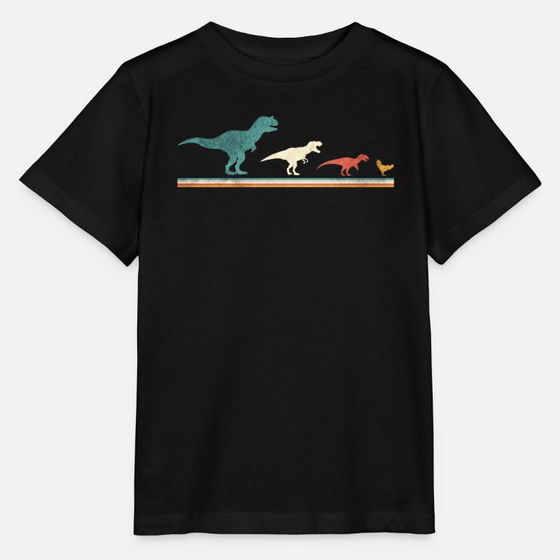 Du T-Rex au poulet - Dinosaur Evolution - T-shirt bio MINI CREATOR Stanley/Stella Enfant - noir