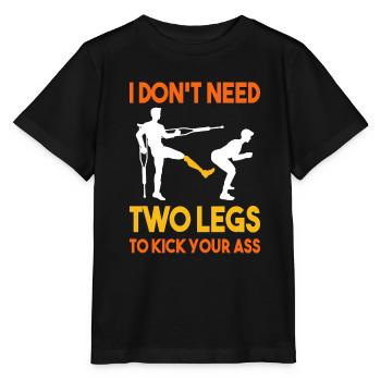 Leg surgery wheelchair lost leg - Stanley/Stella MINI CREATOR Kids’ T-Shirt - black - Front - Mikhail (115cm)